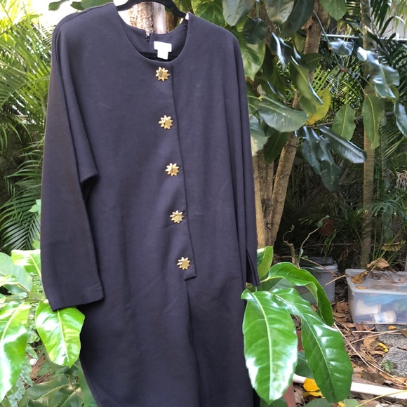 VintageNeimanMarcus“ “coat-look dress“gold star buttons. new with tags. - Picture 4 of 7